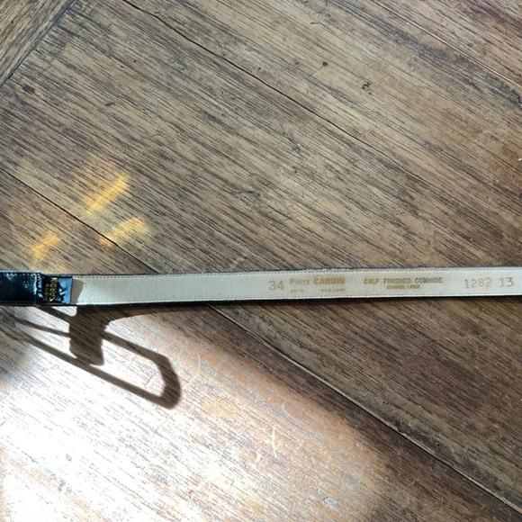 Pierre Cardin calf finished cowhide belt size 34 black - Picture 3 of 10